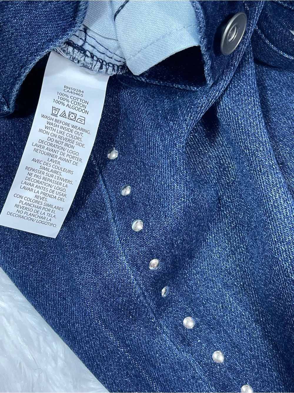 The Children's Place Girl’s Dark Blue Studded Wide-Leg Jeans Size 8 NWT